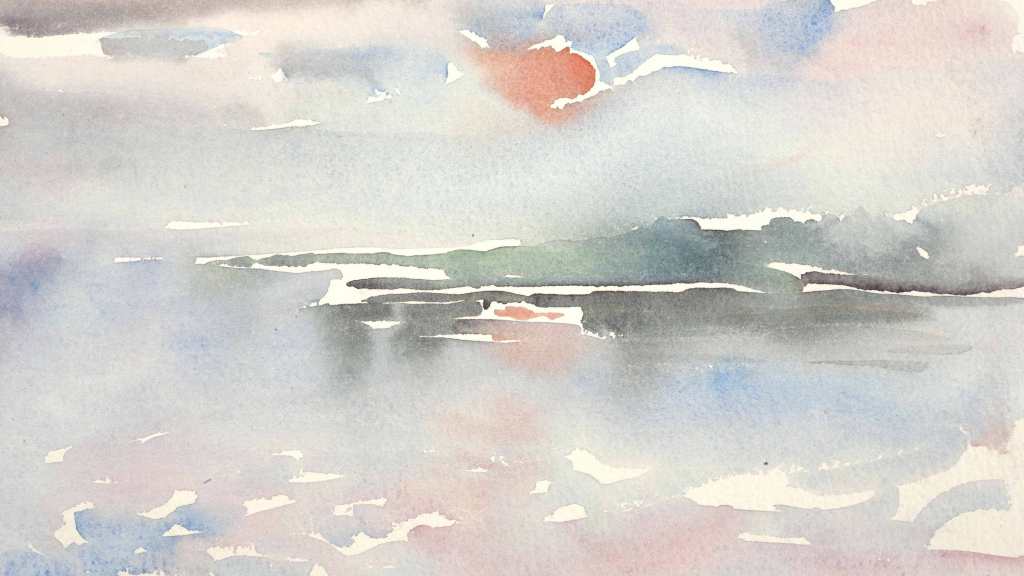 sol i säck vy från Klintehamn (1984)